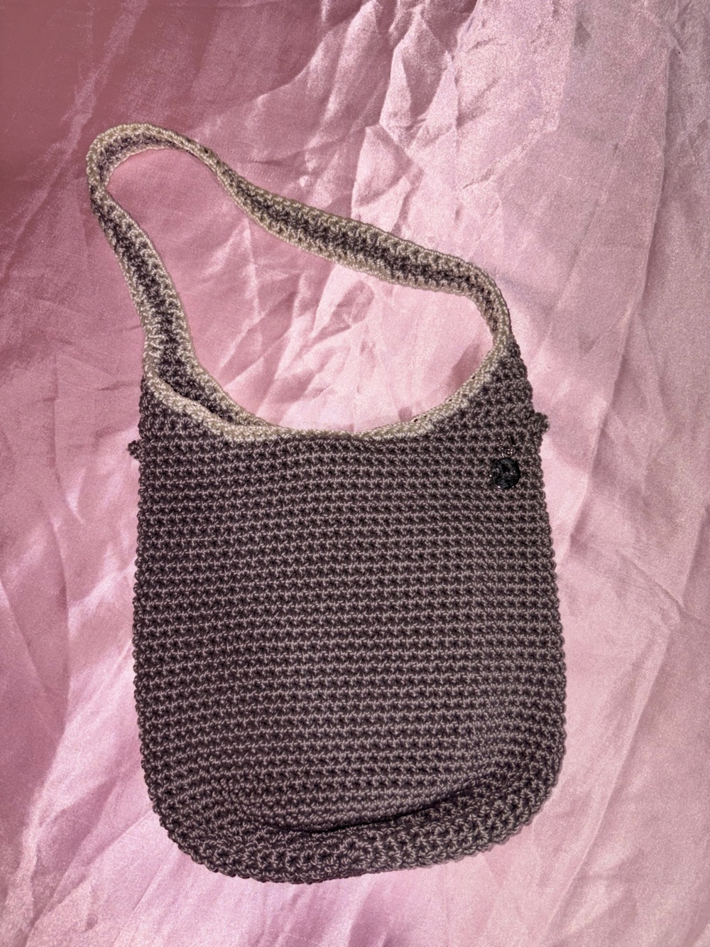 The Sak V-Neck Knit Tank in Dark Taupe with Light Trim